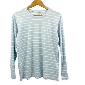 Lake Pajamas light blue striped long sleeve top